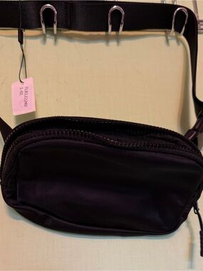 Black Nylon Crossbody Belt Bag
